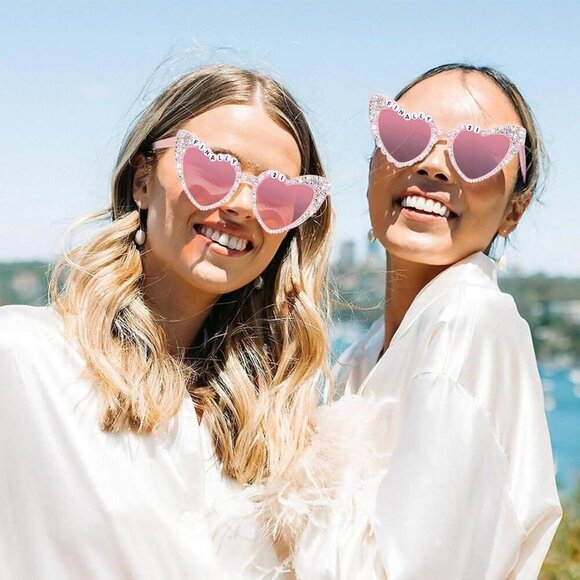 21st Birthday Sunglasses Pink Heart Crystals Decor Accessories for Women main image 7